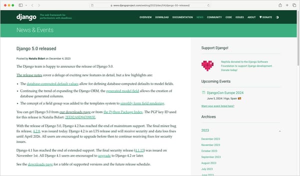 Django 5.0 is out!