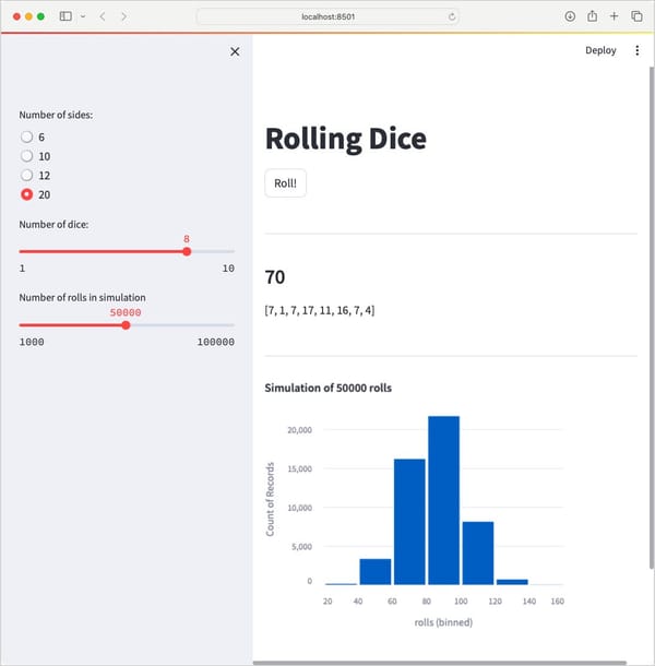 Building simple dashboards with Streamlit